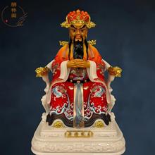 仿陶瓷彩绘广济龙王五爷佛像客厅居家供奉招财龙五爷像体神像摆件
