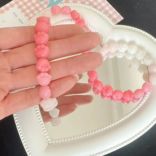 Red Book Style Gradient Color Cat Paw Bracelet for Students to Hold and Play, Finger Ring Soft Couple Bracelet Wholesale
