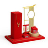 Jewelry, stand, red golden props, necklace, mannequin head, accessory, set, new collection