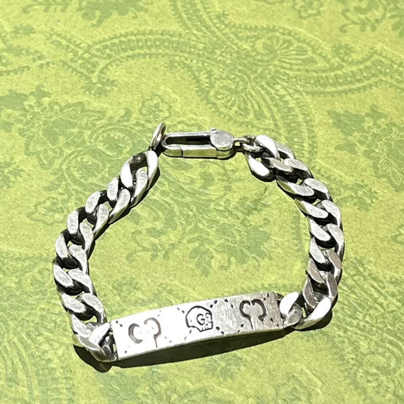 Ancient 925 Silver Elf Skull Bracelet Star Same Style Retro Old Simple Bracelet Valentine's Day Gift