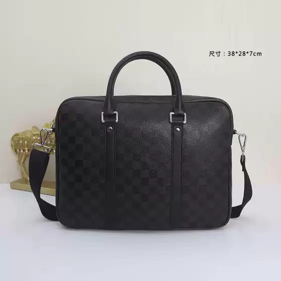 New Genuine Leather Men's Handbag Large Capacity Casual Cowhide Men's Computer Briefcase Fashionable One-shoulder Crossbody Bag
