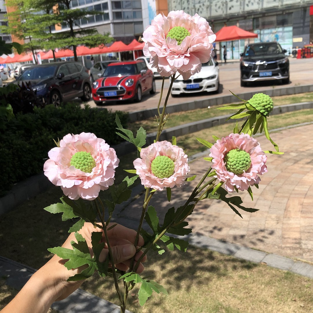 Simulación del Día de San Valentín rosa fabricante 3 sola rama multi-cabeza rosa decoración de la boda flor falsa al por mayor