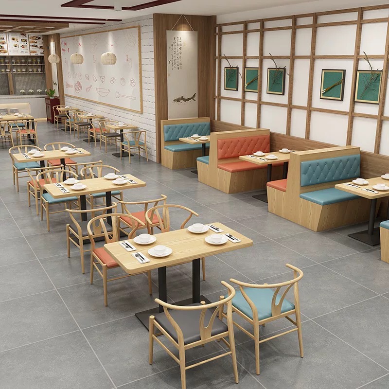 Modern Nordic Restaurant Sofa, Wrought Iron Dining Table and Chairs, B&B Leisure Chair with Backrest, Coffee and Milk Tea Shop Table and Chair Set