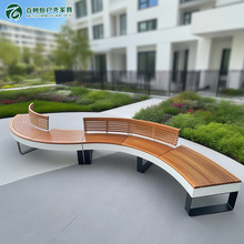 不锈钢户外弧形座椅定制创意异形长椅公园广场椅成品坐凳树池坐椅
