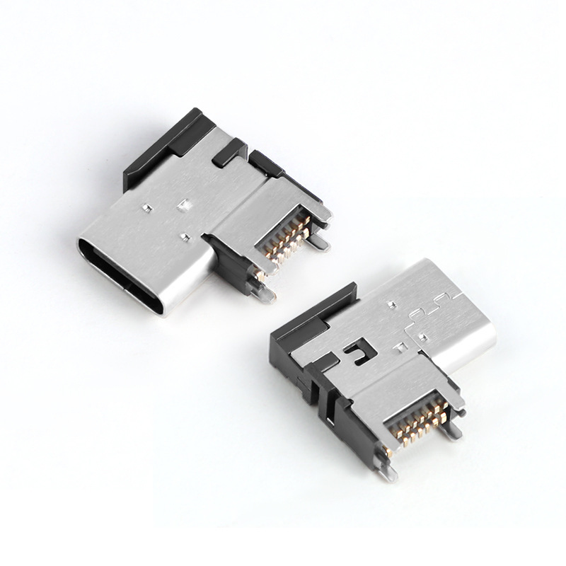 タイプC側面挿入メスソケット16ピン4ピンプラグ90度16P側面実装メスヘッド TYPE-Cメスソケットメーカー直販|undefined