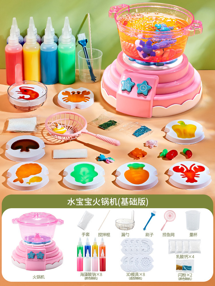 Niños en casa pueden cocinar mesa de comedor de agua baby diy hecha a mano mágica agua genio juguetes de cocina regalo de acertijo