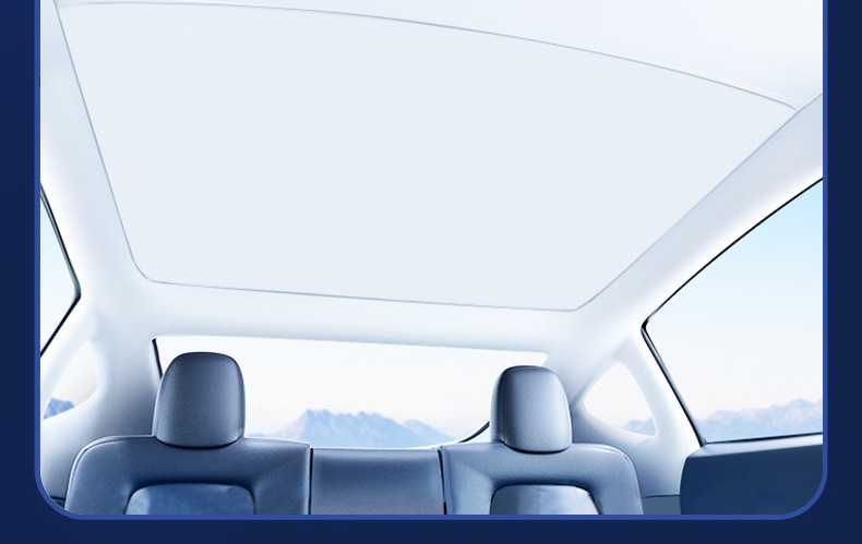 Suitable for Tesla Model Y New Version Sunshade M3 Ice Crystal Double-Layer Segmented Sunroof Sun Protection Magnetic Insulation Curtain