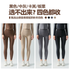 Cross-border Amazon Autumn/Winter Fleece-Lined, Thickened Fleece Yoga Pants | T-Line-Free, Tight-Fitting Women's Fitness Leggings