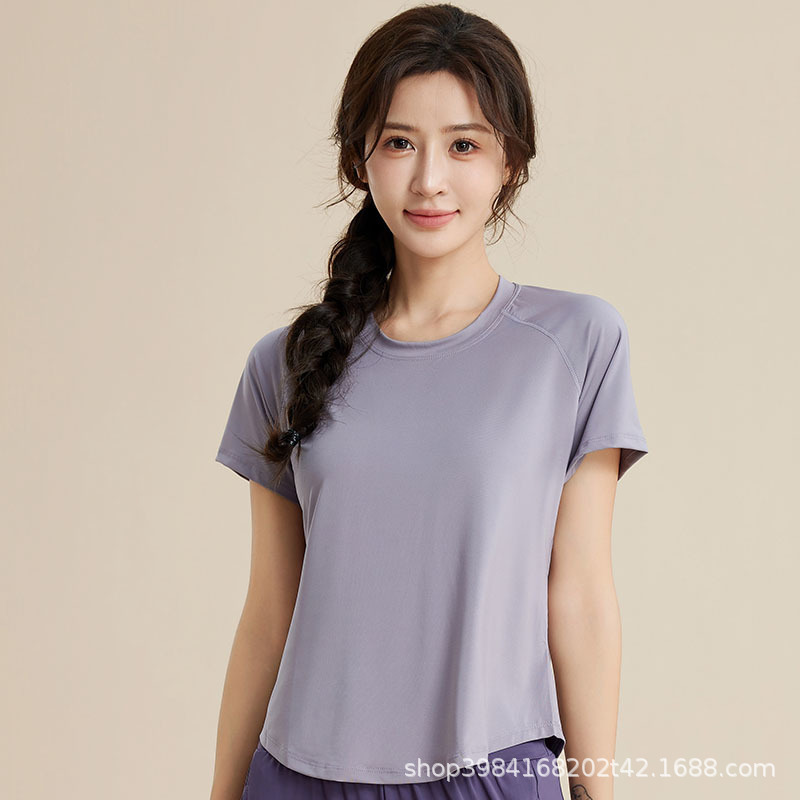 C07 gray purple short-sleeved [single piece]