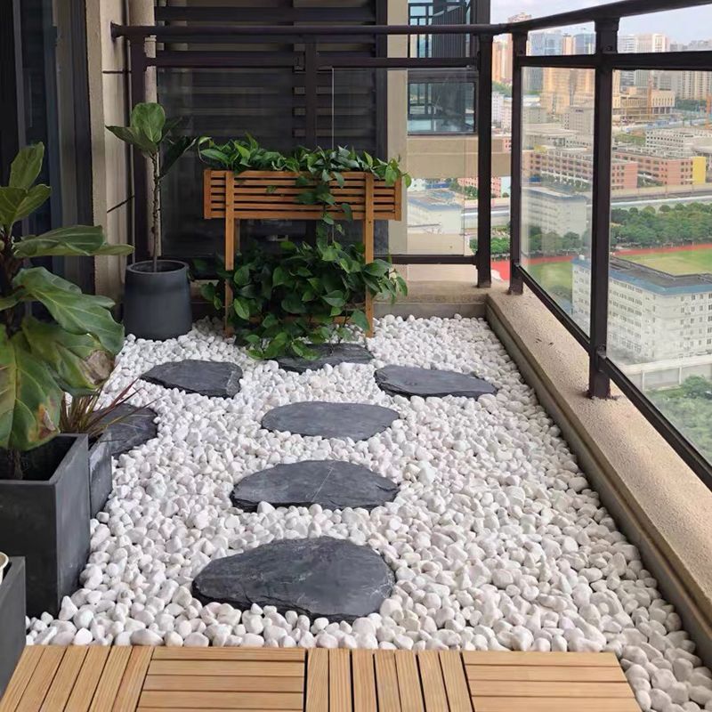 ☆ 50kg White Pebbles White Stone Landscaping White Pebbles Landscape Courtyard Paving Garden Balcony Decoration