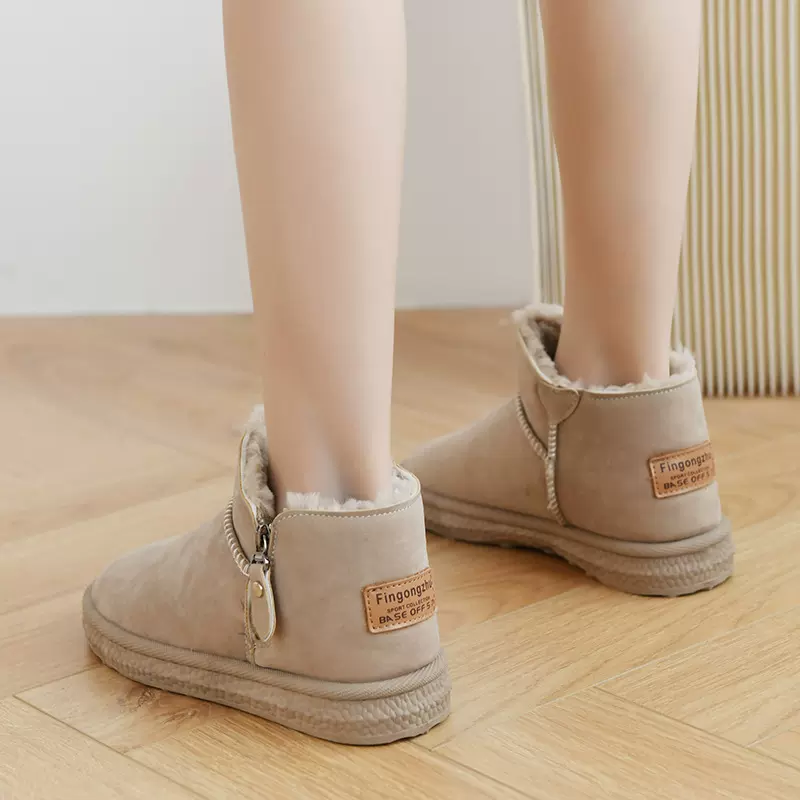 雪地靴女短筒2025年新款靴子女加绒加厚韩版保暖防滑短毛绒棉鞋潮