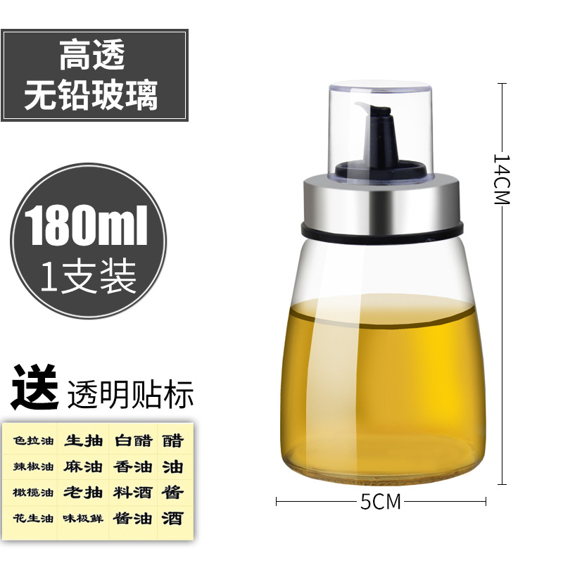 Olla de aceite de vidrio a prueba de fugas gran salsa vinagre olla hogar condimento botella tarro tanque de aceite suministros de cocina traje botella de aceite