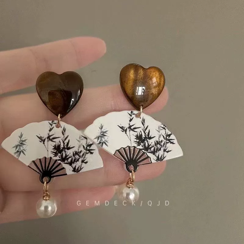 Серьги Retro golden, свадебный лёгкий люкс, высокое качество