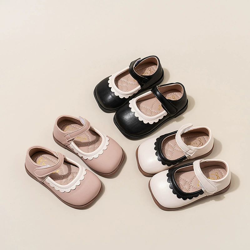 Детские кожаные туфли для девочек, туфли-принцессы, весна-осень 2025, новые мягкие туфли для малышек, детские кружевные туфли