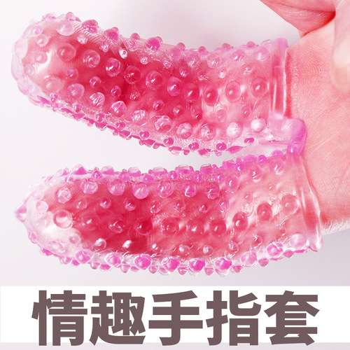 Erosive Male and Female Shared Silicone Crystal Finger Gloves Self Pleasing Device Erotic Novelty Item Wolf Teeth Toy