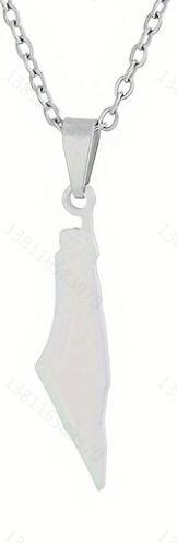 Fangtuo nuevo mapa de Israel colgante bandera colgante Palestina collar triángulo joyería acero inoxidable