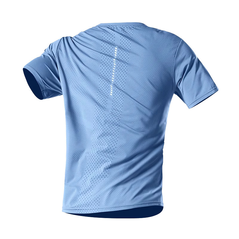Camiseta deportiva de hielo para hombres secado rápido verano delgado de mangas cortas ropa de fitness suelta chaqueta de baloncesto entrenamiento ropa de carrera