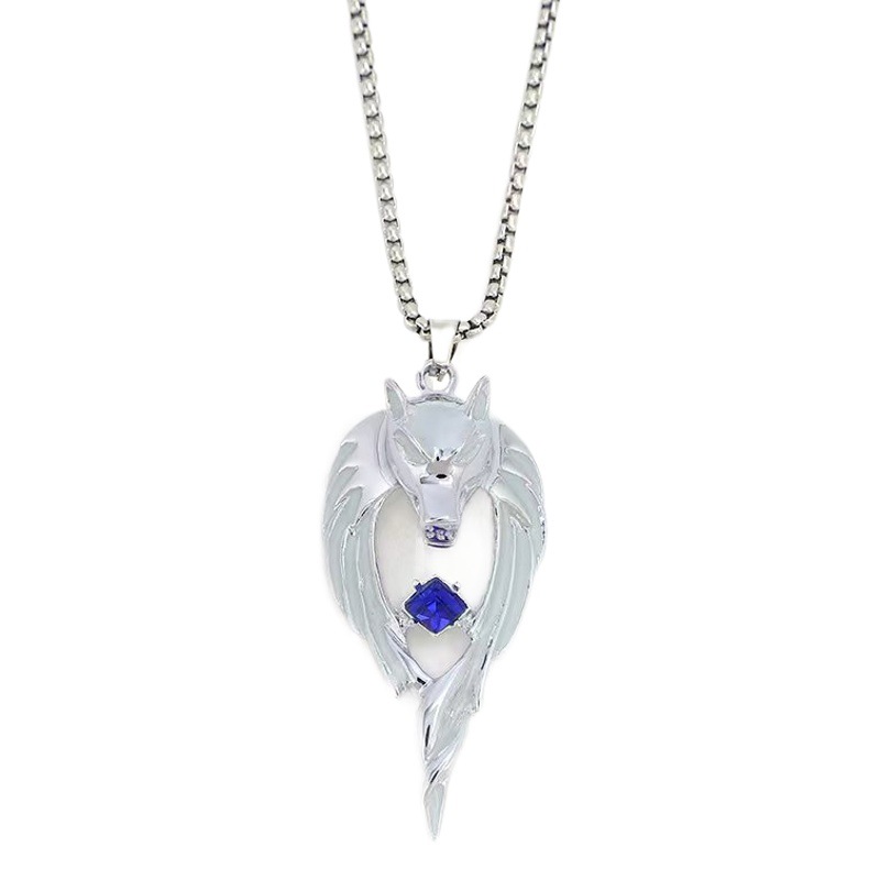 2022 New Product Douyin Popular Retro Hip-Hop Street Trendy Men's Luminous Wolf Totem Northern Realm Wolf King Luminous Pendant Men