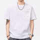 High-end Texture Slub Cotton T-shirt Men's American Style Retro Round Neck Short-sleeved Summer New Loose plus size Pocket T-shirt