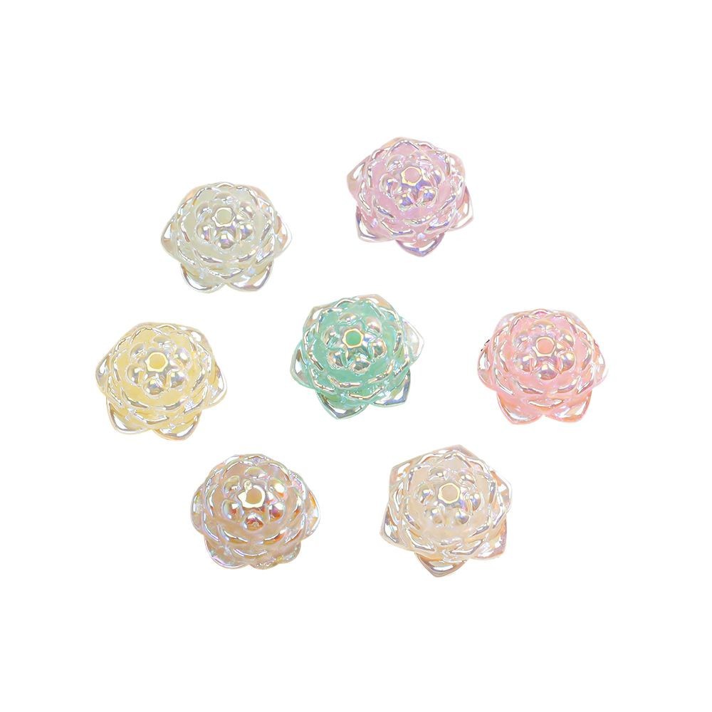 【10-20 piezas】Cuentas de Camelia y Loto 3D con Diseño de Estrella de Mar, Accesorios de Joyería, Cadena para Teléfono, Adorno Colgante para Coche