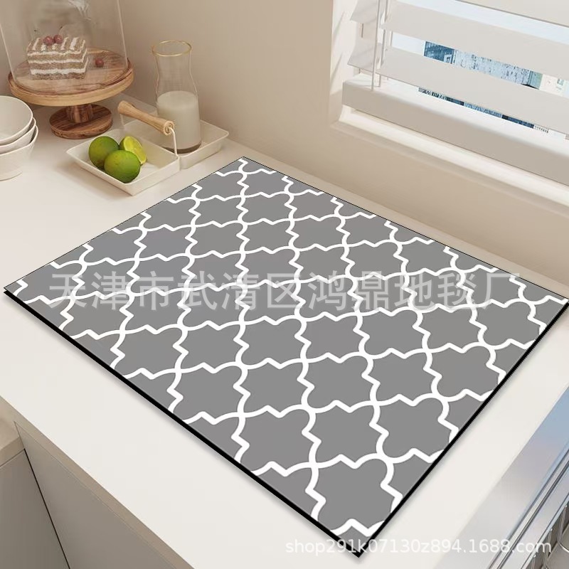 Modern Simple Draining Mat Kitchen Washery Table Dining Table Bar Water Absorbent Table Mat Non-Slip Wear-Resistant Diatom Mud Replaceable