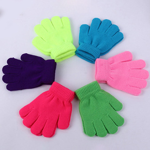 Multi-Color Acrylic Kidsren's Warm Gloves Amazon Aliexpress Customized Export Manufacturers Wholesale Processing Printing