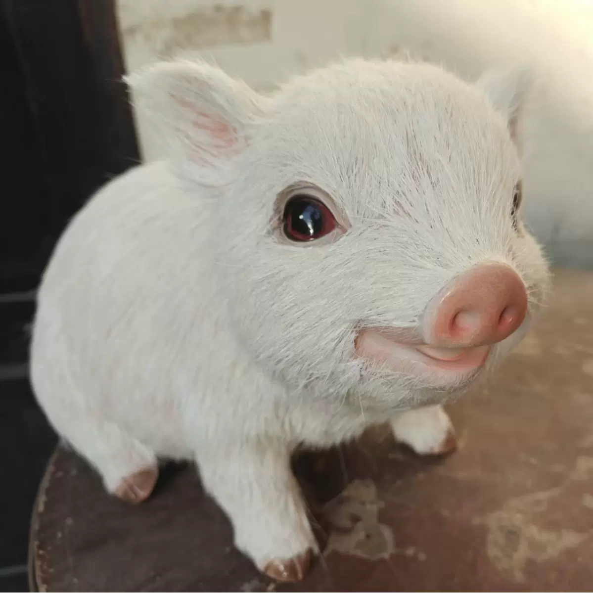 仿真小猪摆件模型仿真皮毛工艺品户外动物摆件农场仿真动物摆件