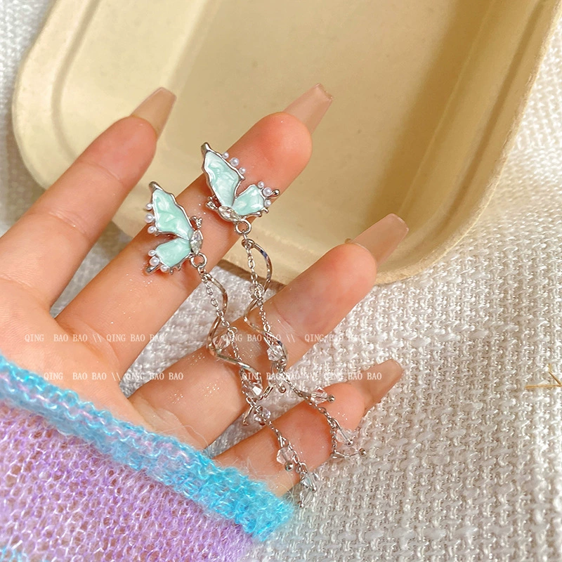 Серьги S925 серебро, игла, легкая роскошь цветочный дизайн, модный корейский стиль, множество цветов