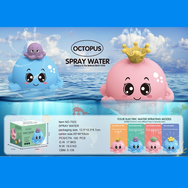 Transfronterizo Amazon spray de agua de cocodrilo Baño de juguete de luz eléctrica giratoria cabeza de ducha niños y niñas niños Baño