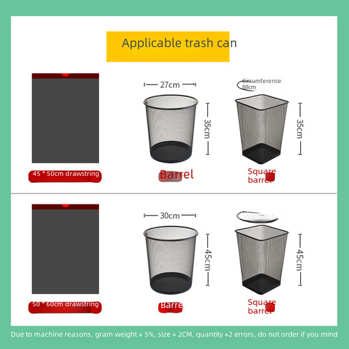 Drawstring garbage bag black portable medium and large size kitchen household thickened and affordable plastic bag with closed mouth
