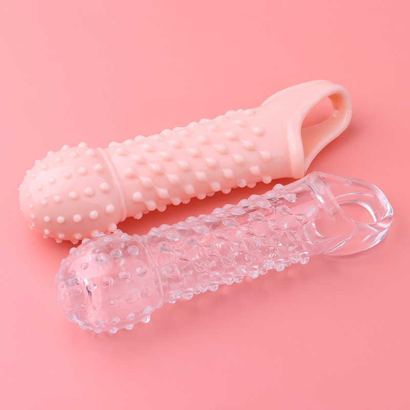 Triple-Set Textured Extension Sleeve Kit, TPE, Clear, Manual Use — detail image 2