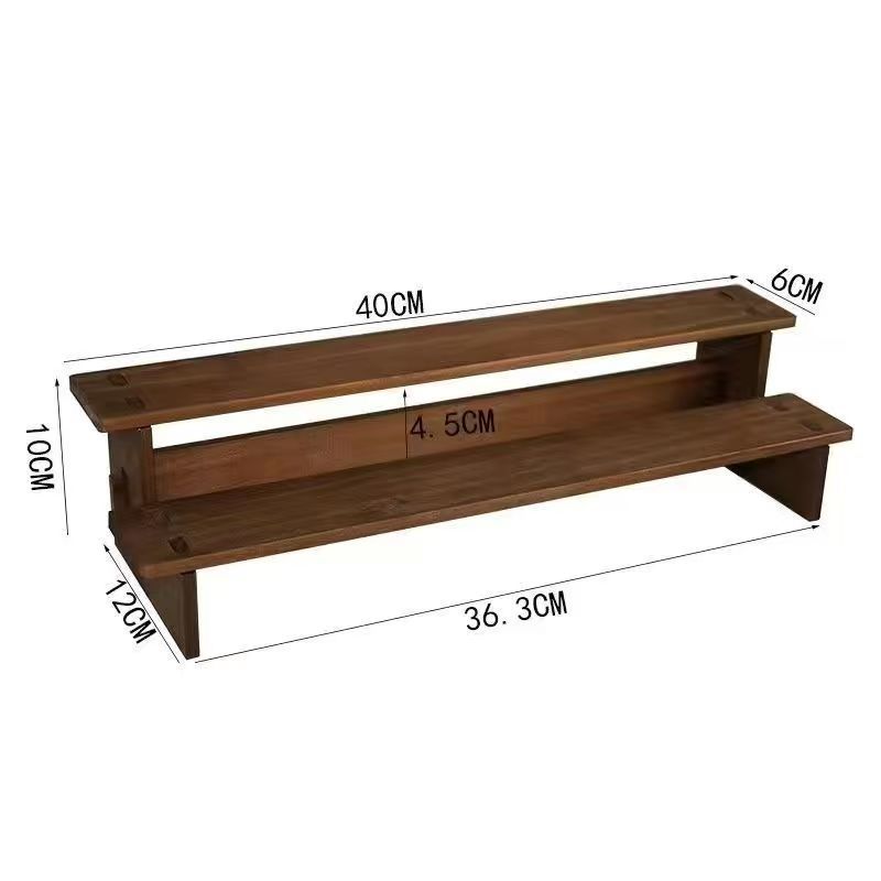 木製の収納棚の手作りのおもちゃの陳列棚のテーブルの置物の階層式の模型の展示台の実木の置き棚