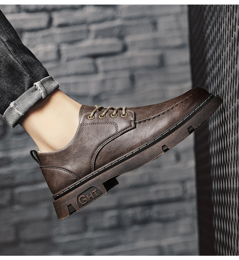 2024 new leather men, vintage style, polished work clothes, business formal, casual, young people, board shoes for men_voghion.com