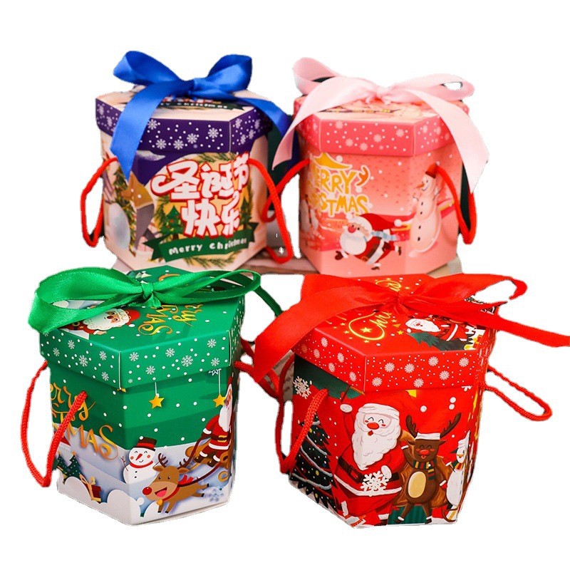 Nueva caja de regalo de Navidad caja de embalaje de Apple de Nochebuena regalo de Navidad caja de regalo de Apple múltiple caja de regalo al por mayor