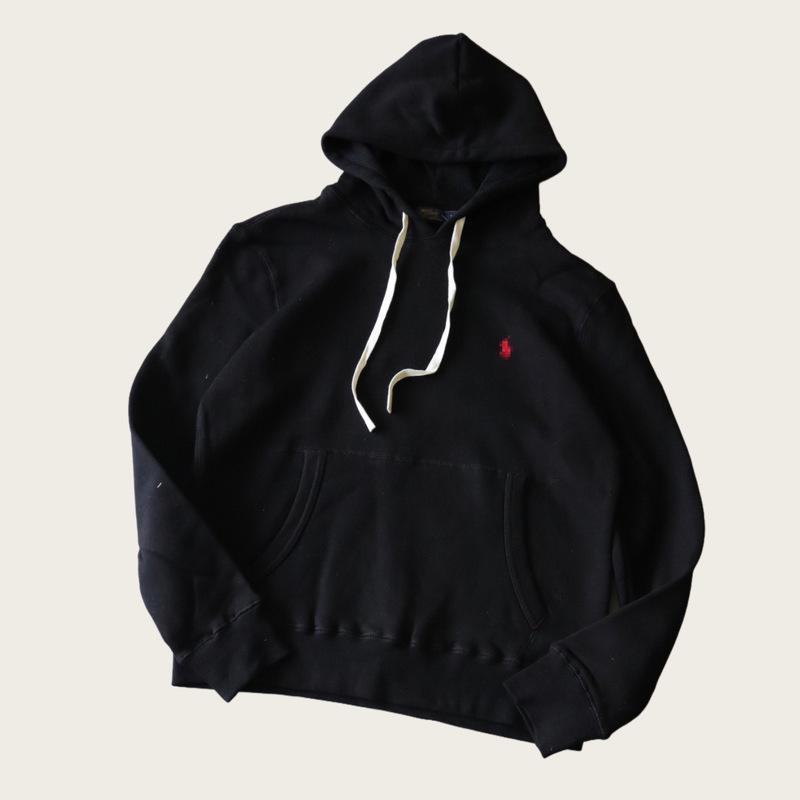 High-Quality Cross-Border Export Rl Basic Pure Color Pony Logo Embroidered Casual Sweatshirt Pullover Jacket Cotton Hooded