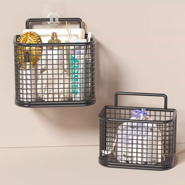Cute Wall-Mounted Storage Basket, Multifunctional Kitchen, Bathroom, Toilet Hanging Basket, Cosmetics Punch-Free Household Artifact