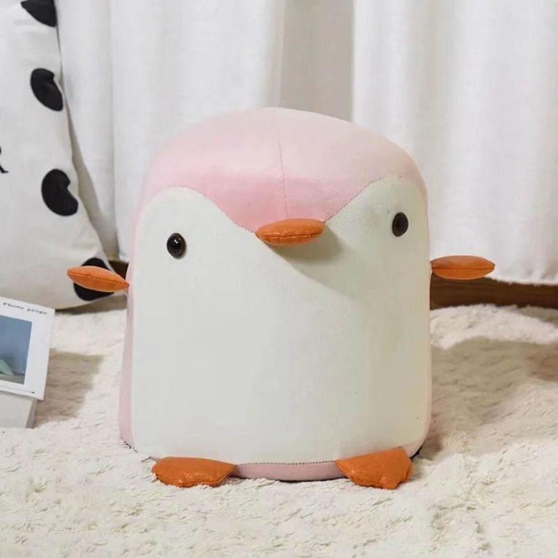 クリエイティブな漫画ペンギンのスツール、リビングルーム用の木製スツール、家庭用の低いスツール、玄関で靴を履き替えるためのスツール、子供用の漫画スツール|undefined