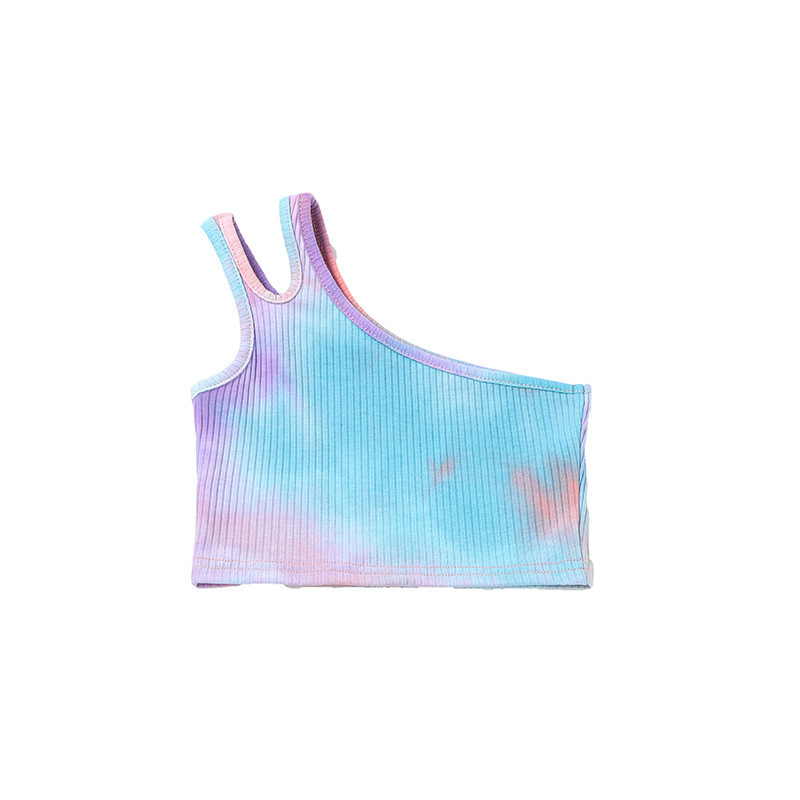 Chaleco DE LOS NIÑOS transfronterizos camisola de verano moda europea y americana casual de color sólido de algodón cuello redondo de la muchacha