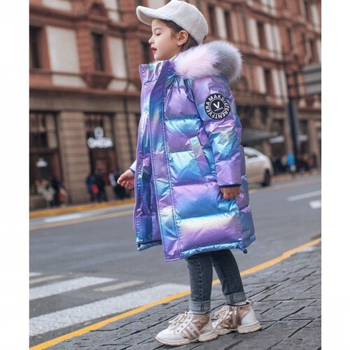 Children's down cotton clothes, baby girls, medium and long girls, medium and large children, bright winter coat, cotton coat, on behalf of sale
