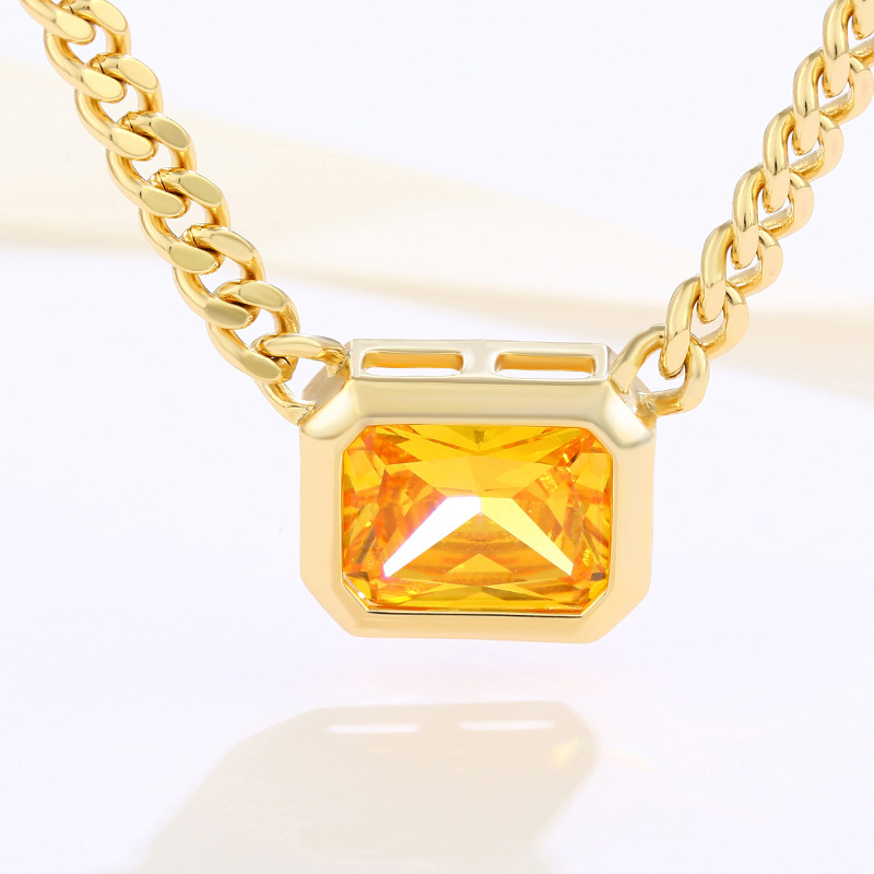 Xuting joyería vintage cuadrado joya de imitación collar cuadrado Cadena de clavícula femenina nicho alto sentido collar joyería al por mayor