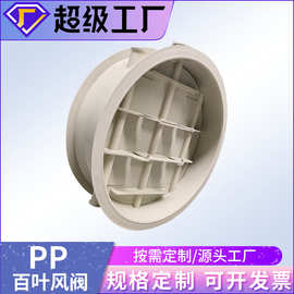 厂家定制pp多页风阀废气通风圆形千页调节阀手动圆形百叶调节阀