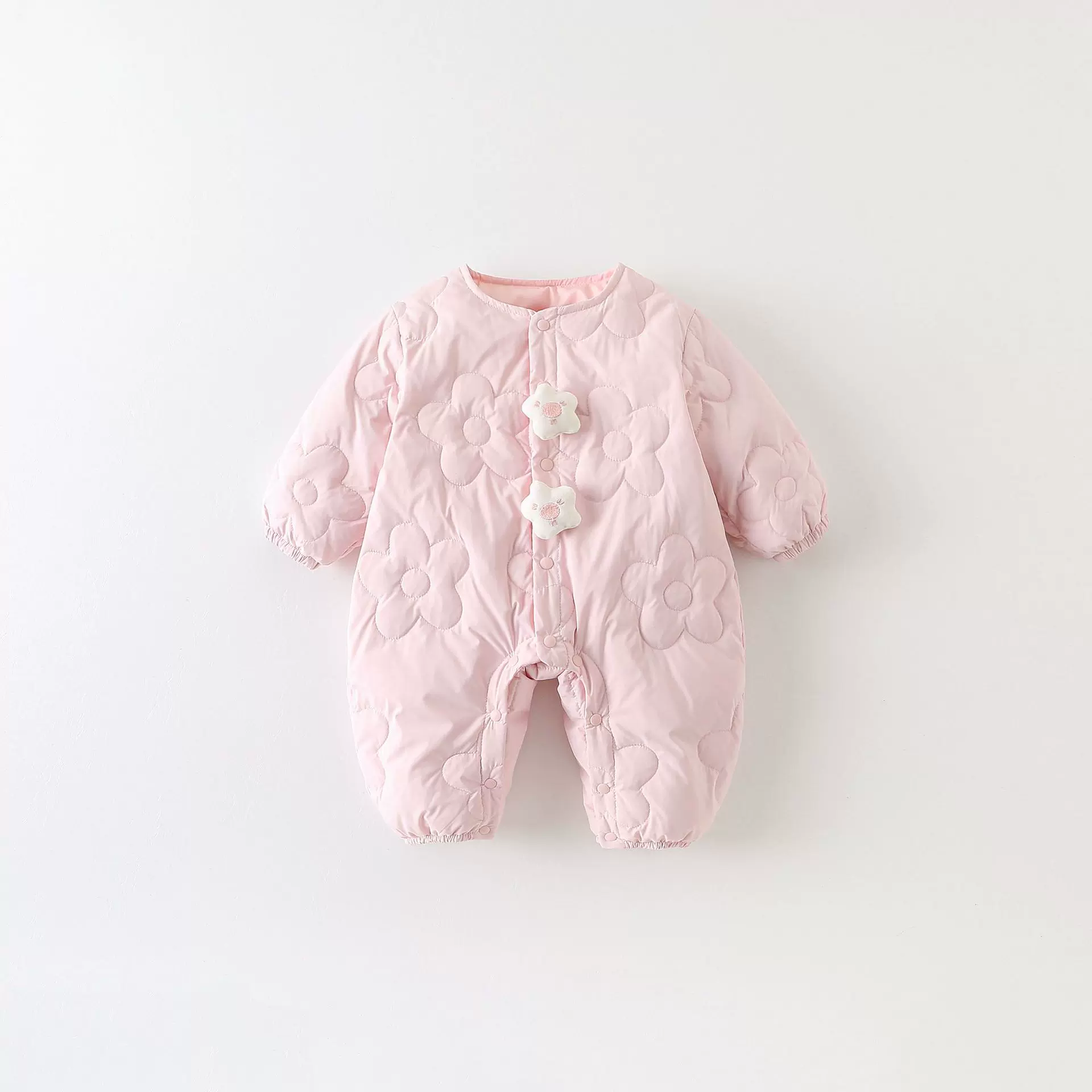 婴幼儿冬季保暖羽绒连体衣宝宝保暖哈衣羽绒外套外出爬服