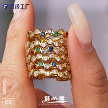 �i��INS�L��ɫ�ʯ��ָ��18K��С���_��ָ�h�r�аٴɫ���Ů