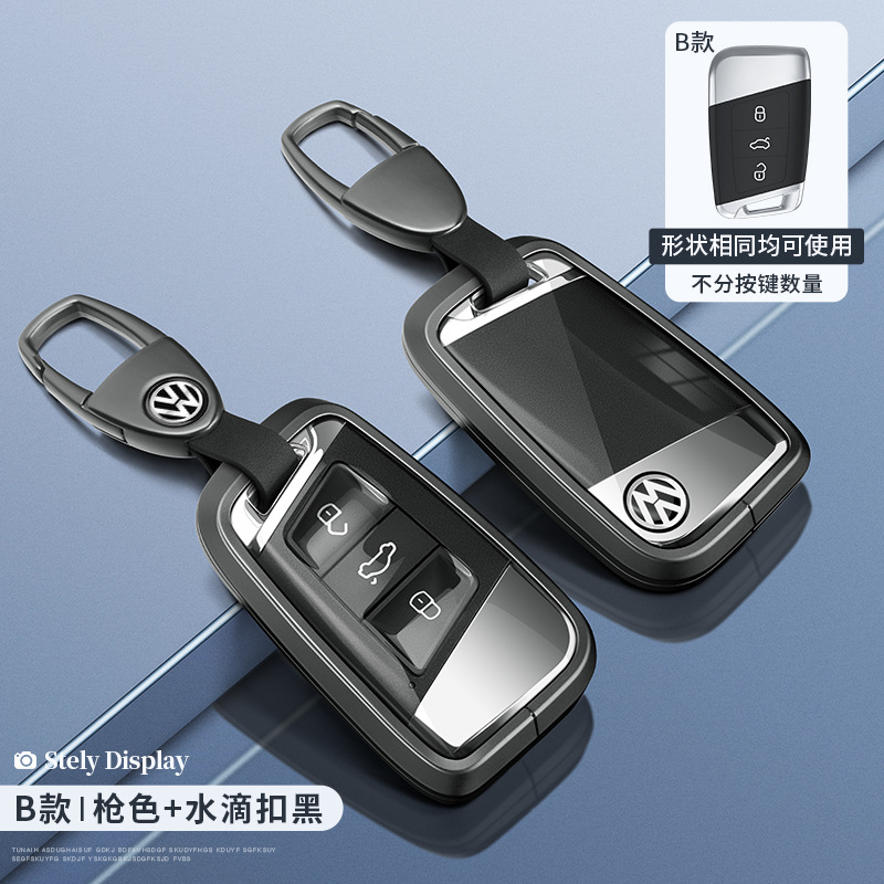 폭스 바겐 타입 B-건 컬러 투명 + 워터 드롭 버클 블랙