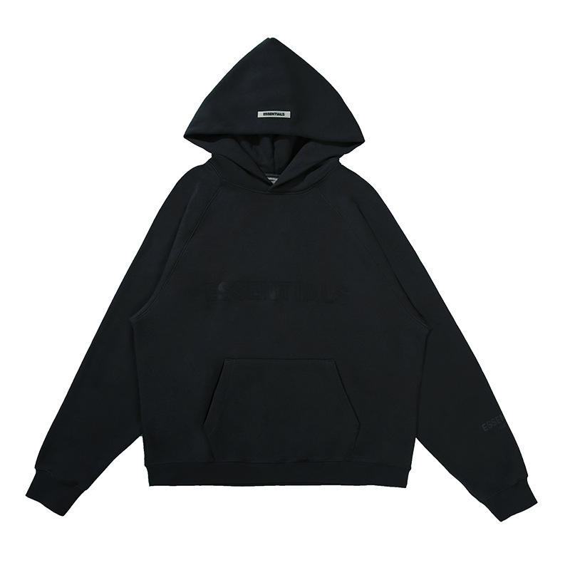 Autumn and Winter American Street Fashion Ess Chest Rubber Letters Loose Terry Pullover Men's and Women's Same Style Hooded Sweatshirt