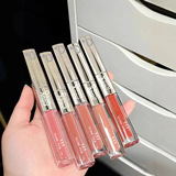 Двусторонний увлажняющий стеклянный блеск для губ, помада, зеркальный эффект, с эффектом пухлых губ