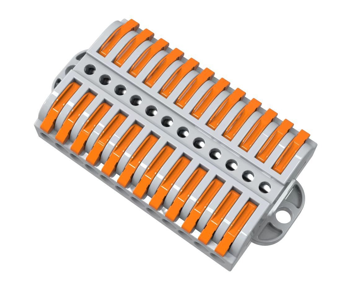 El divisor de cable del conector rápido tiene orejas para facilitar la fijación de cables duros blandos, terminales universales, dos en dos y dos en cobre puro