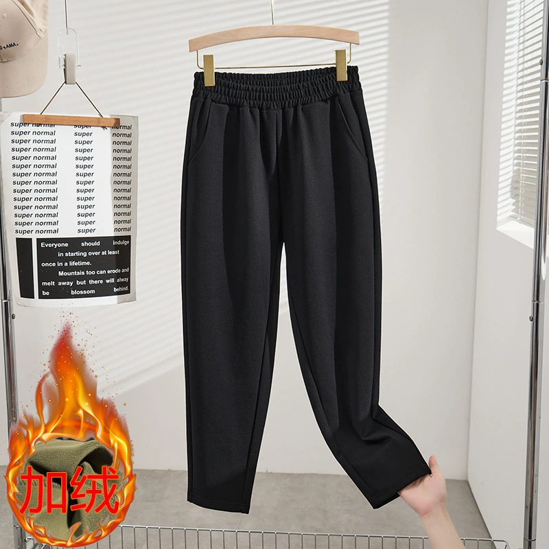 Новые осенние и зимние новые толстые MM плюшевый бархатный супер толстые брюки негабаритные повседневные корейские тонкие теплые брюки K6507