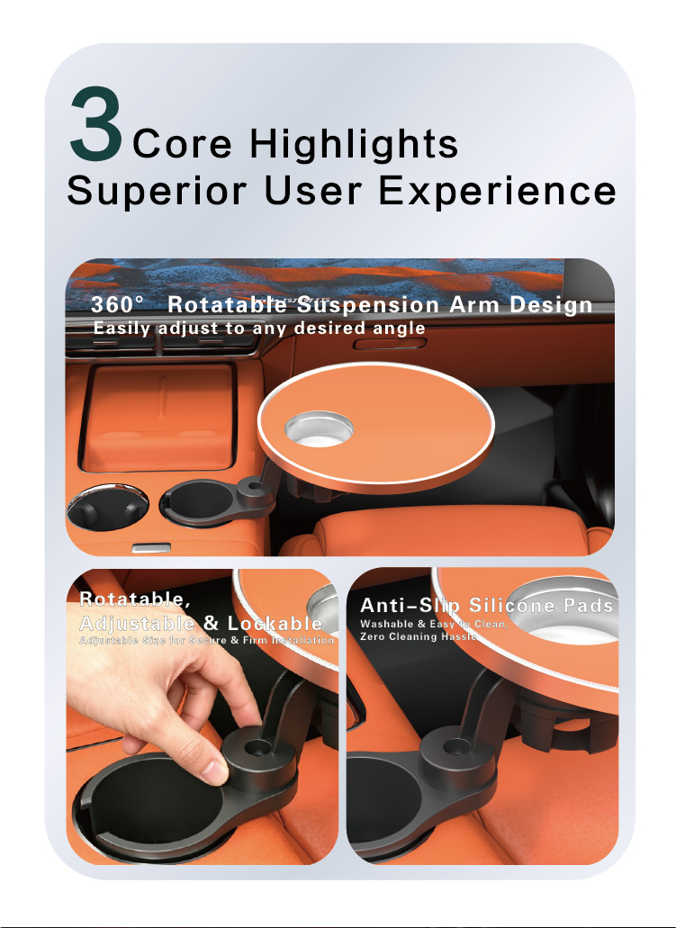 North American car cup holder, in-car beverage rack, large car cup holder extender, car small table board
