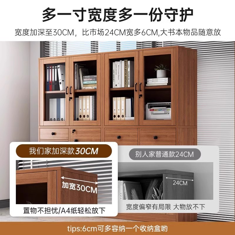 Gabinete de archivos de oficina, estante de madera con cerradura, gabinete de archivos domésticos, estante de archivos estratificado, nuevo estante con gabinete de puerta